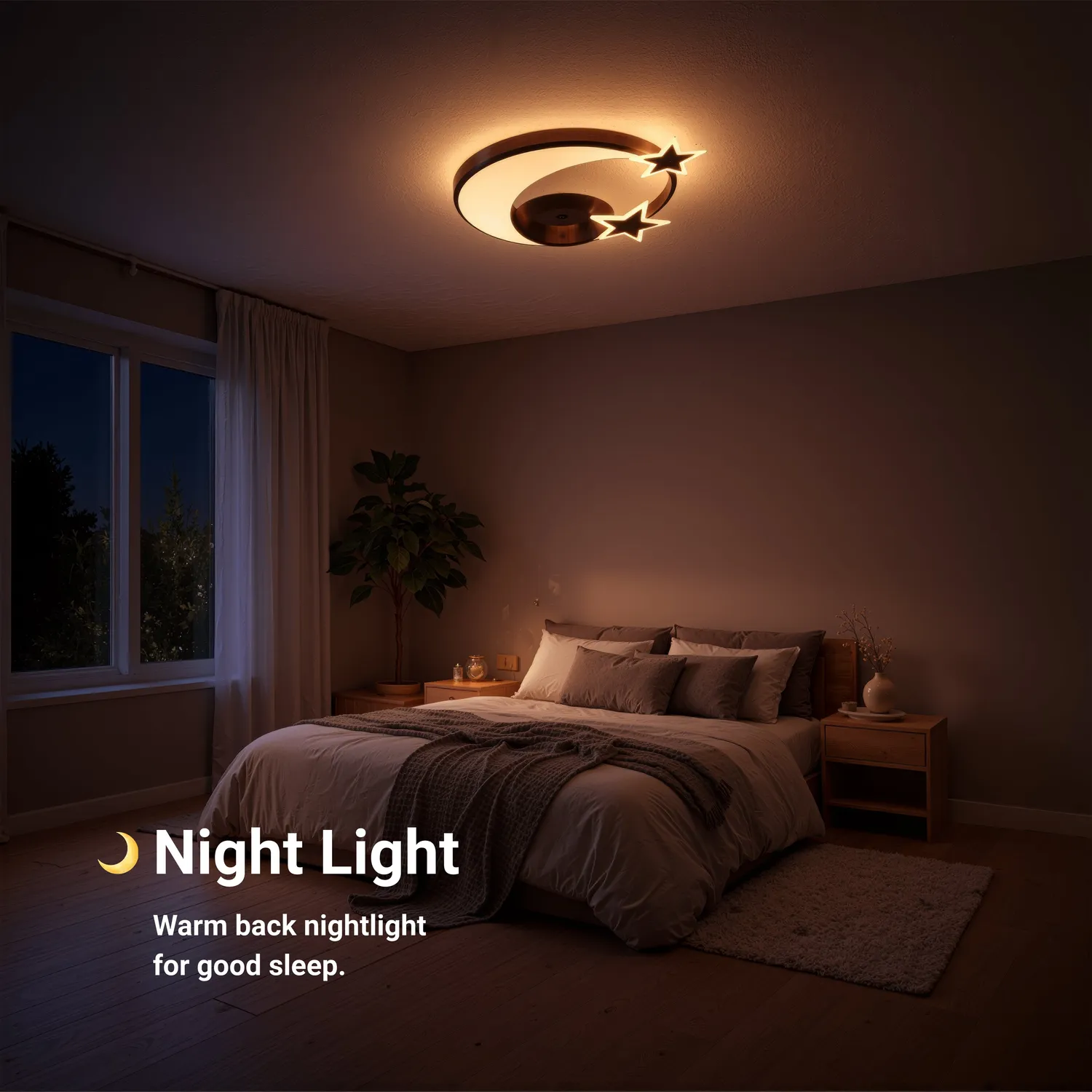 Alessandro Design Alyona 44W lustra LED neagra Moon and Star