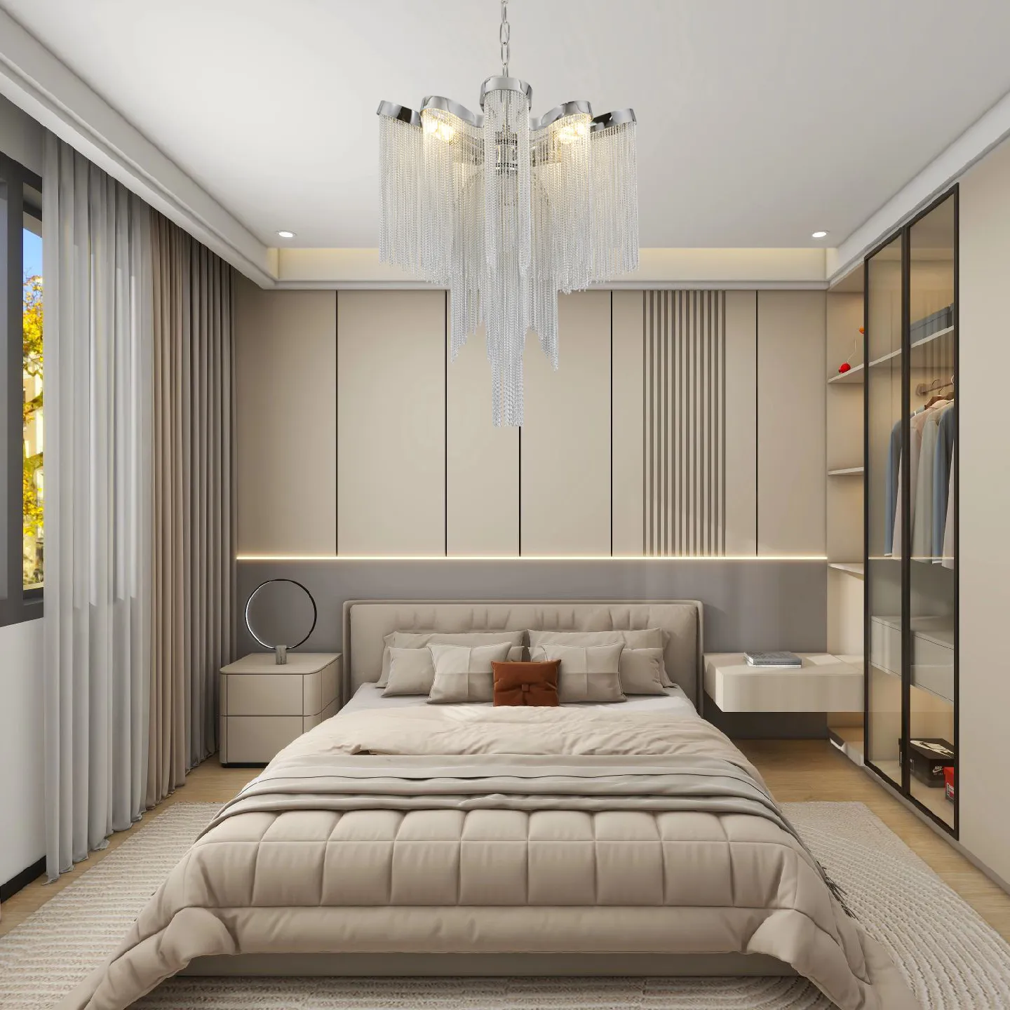 Alessandro Design Aurora lustra 4xE14 crom 43x68cm