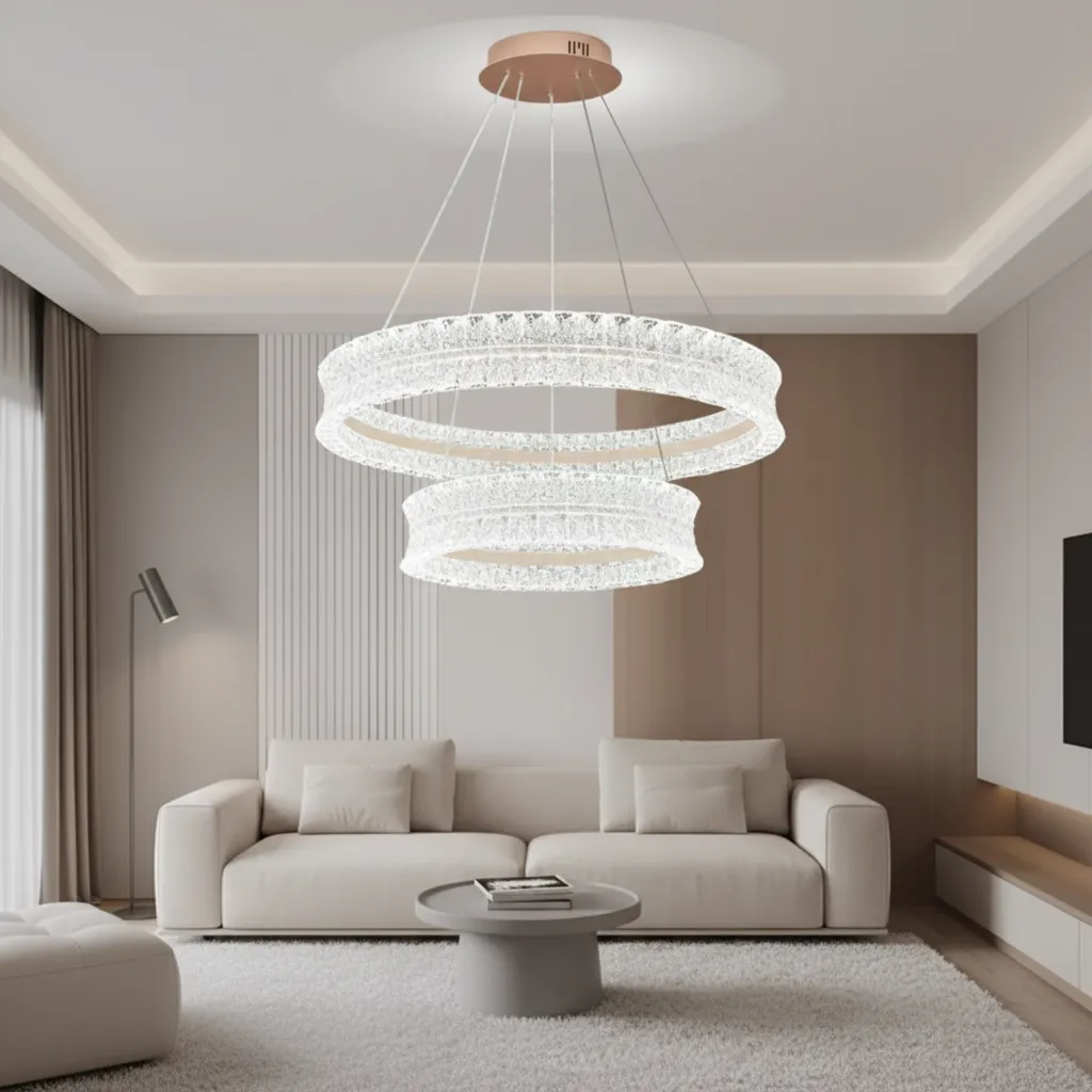Alessandro Design Lustra LED Cristal 118W Aurie 60 cm Telecomanda