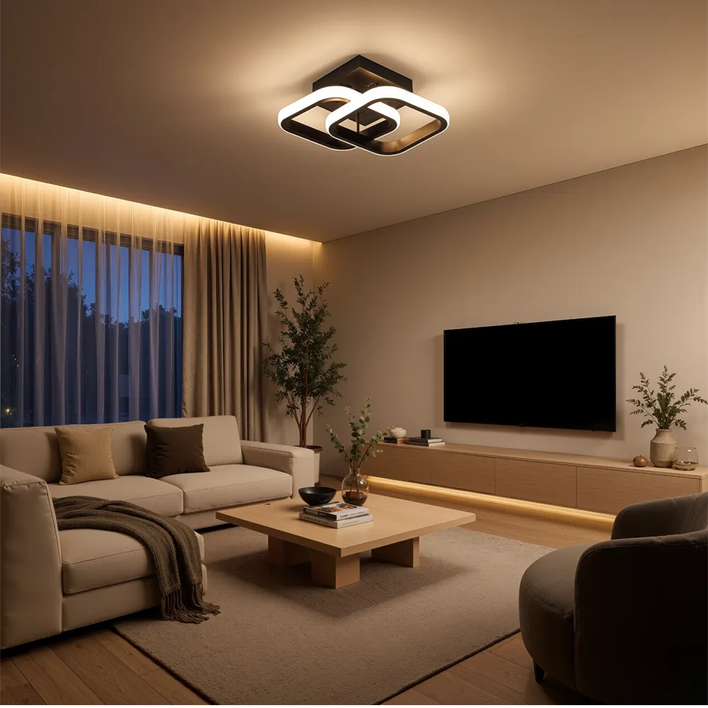 Alessandro Design VERTEX Matrix lustra LED 48W negru 2 romburi
