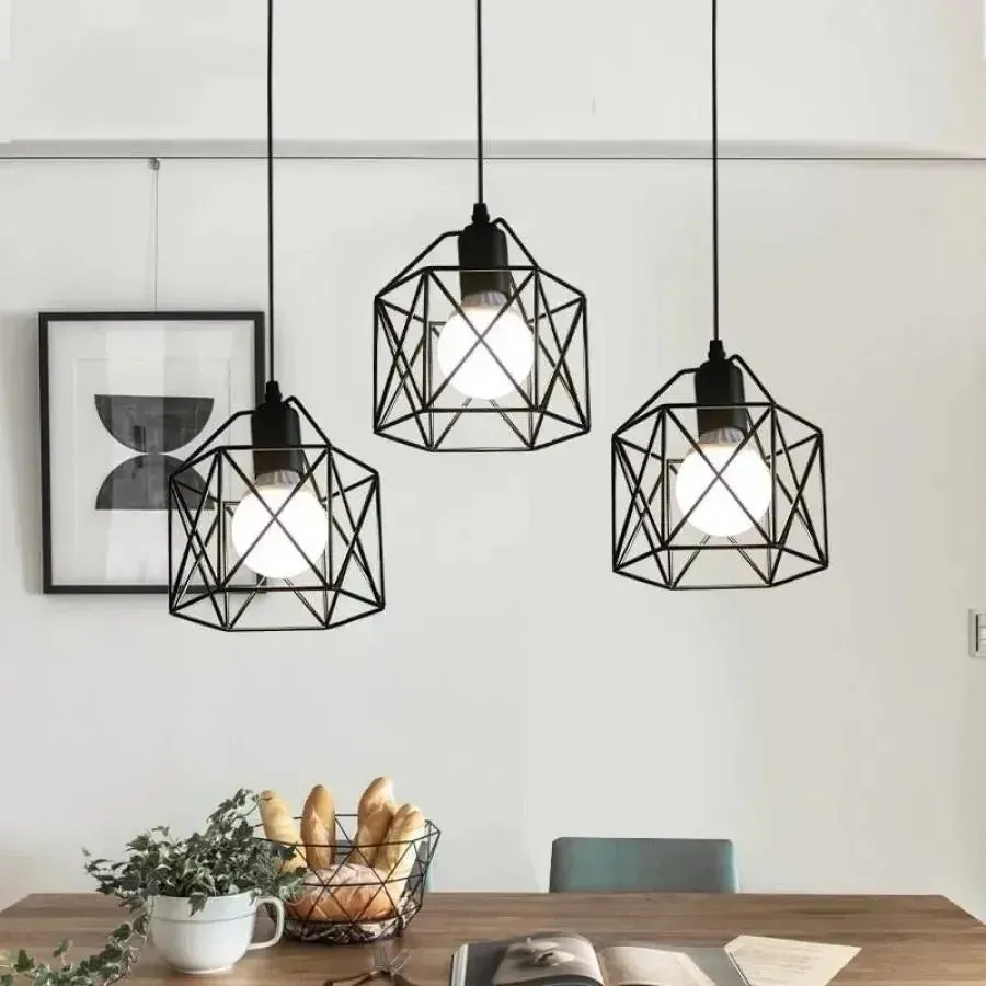 Alessandro Design Geo Trio lustră cu bec E27 neagră 3 prisme