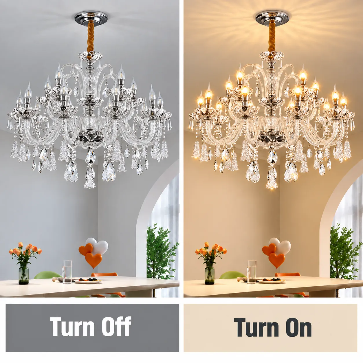 Alessandro Design candelabru cristal argintiu 15xE14 D95cm