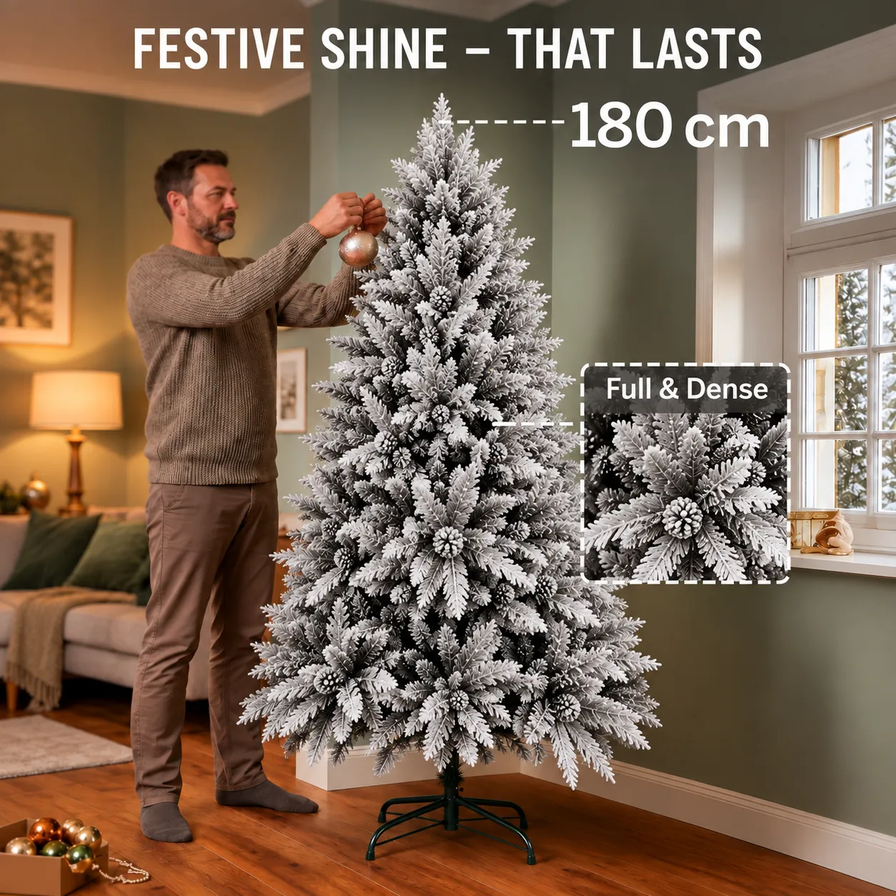 Alessandro Design Gleis brad artificial 180 cm alb 790 varfuri