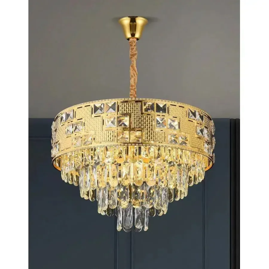 Alessandro Design NEUSCHWANSTEIN Nobile candelabru cristal auriu 4xE14