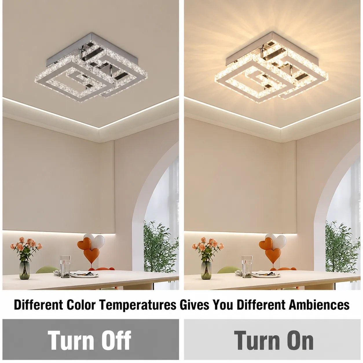 Alessandro Design Jeremiah lustra LED 48W crom 2 patrate