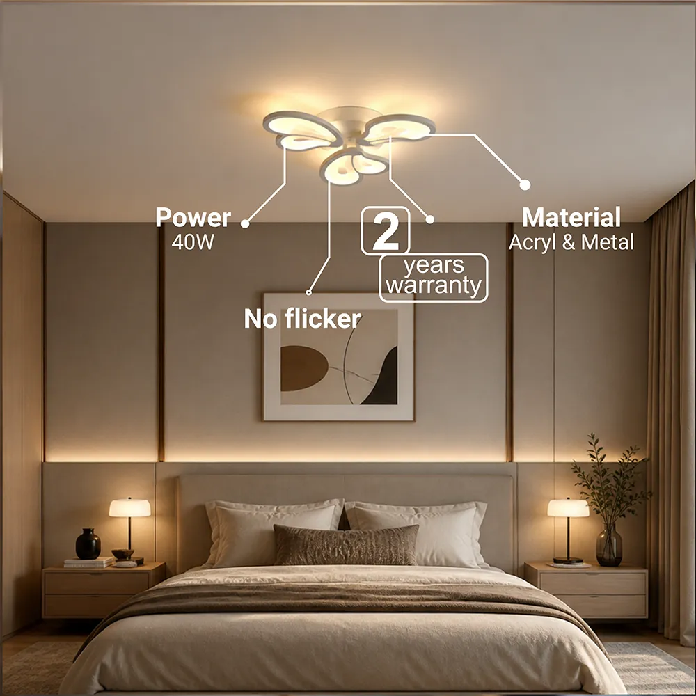 Alessandro Design Blossom lustra LED 40W alba cu telecomanda