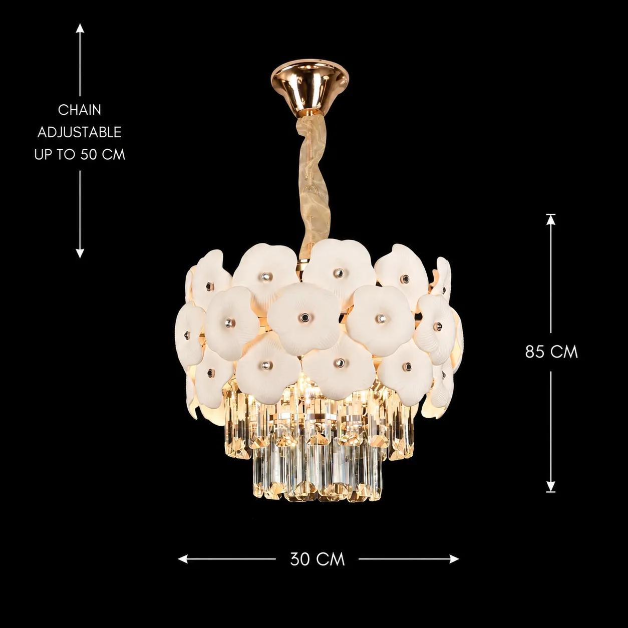 Alessandro Design Petal Petito 3xE14 candelabru cristal auriu