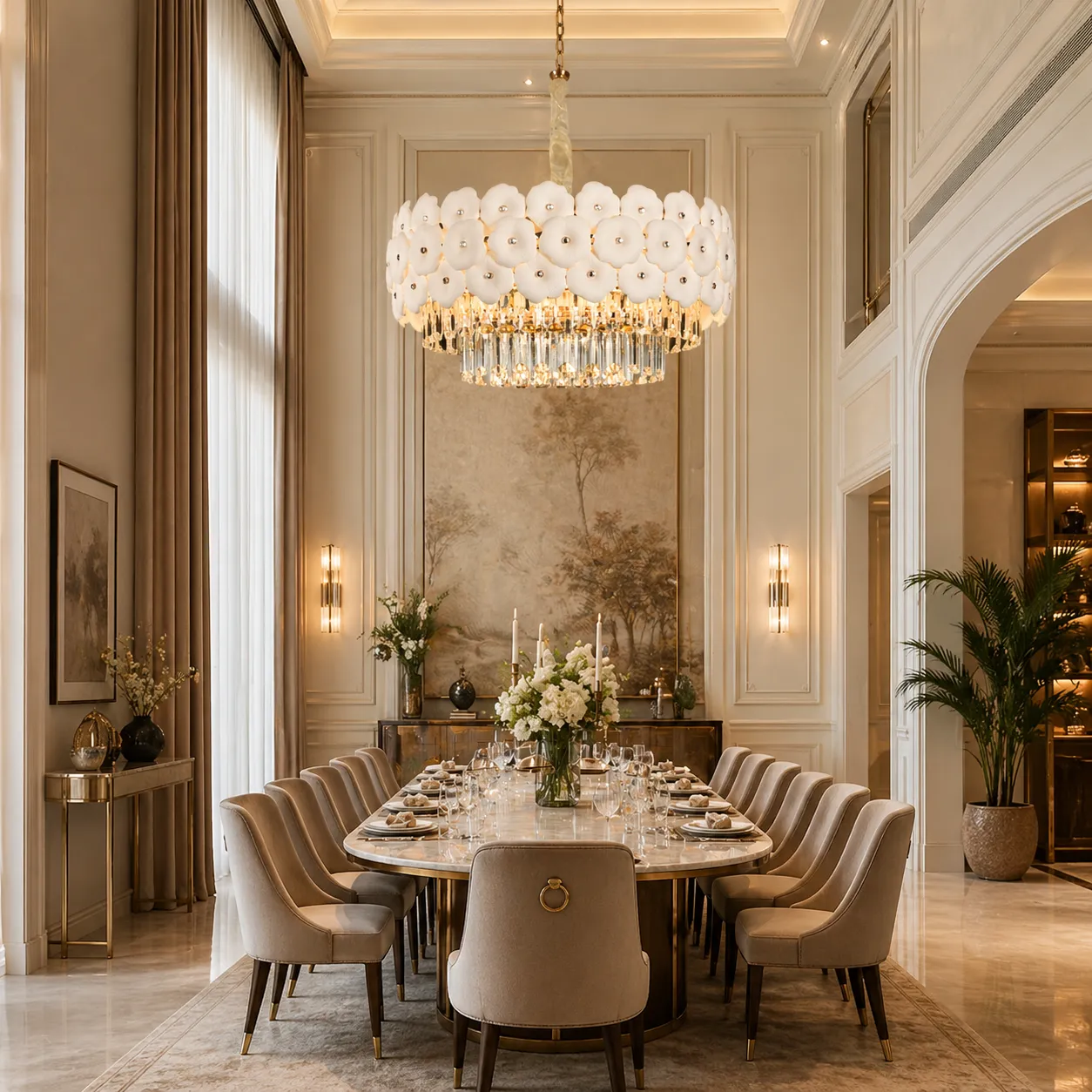 Alessandro Design Petal Eleganza candelabru cristal 9xE14 auriu