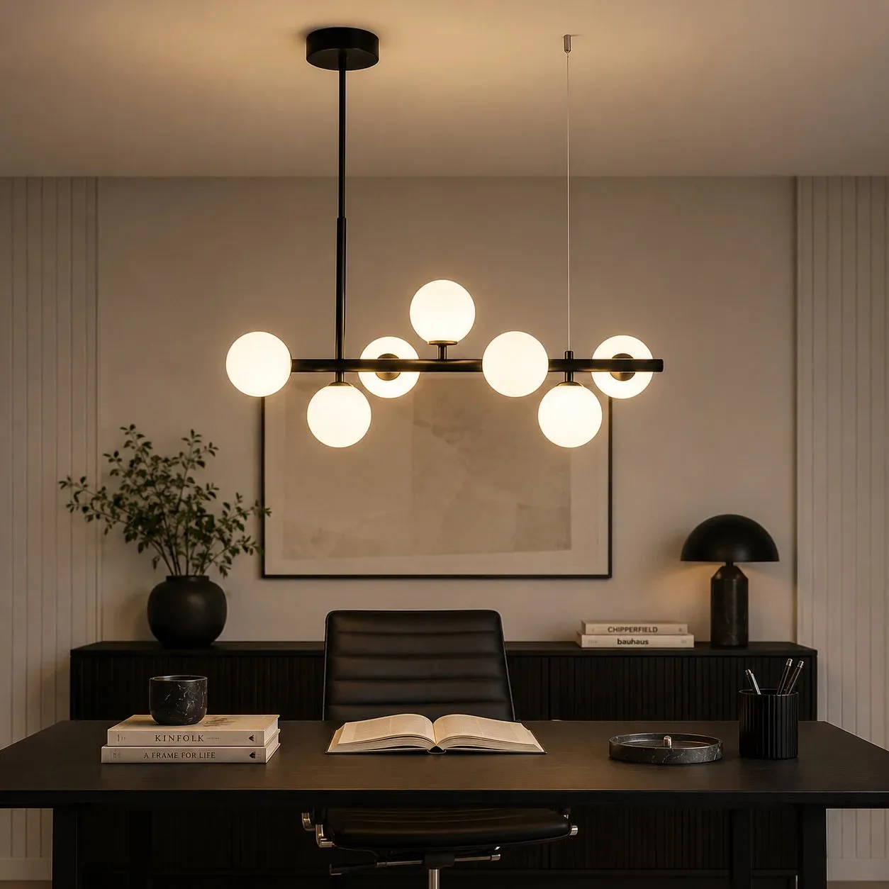 Alessandro Design LOFT Pavilion lustra 7xG9 neagra 70cm