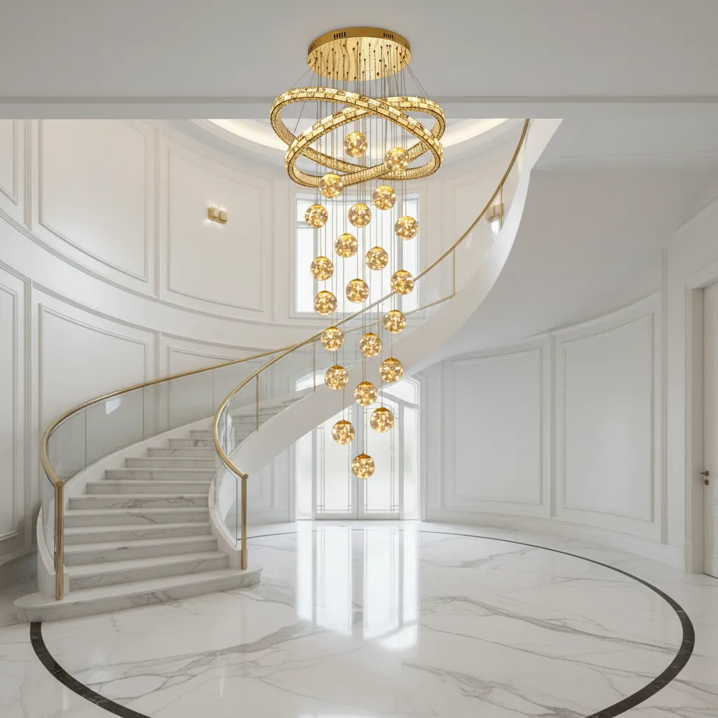 Alessandro Design DUARA Supremo Candelabru Cristal 90x300cm Auriu