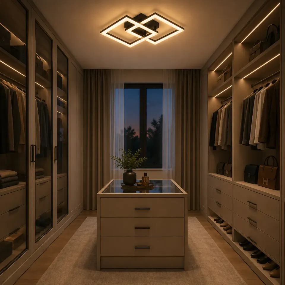 Alessandro Design Geo lustra LED 29W neagra telecomanda