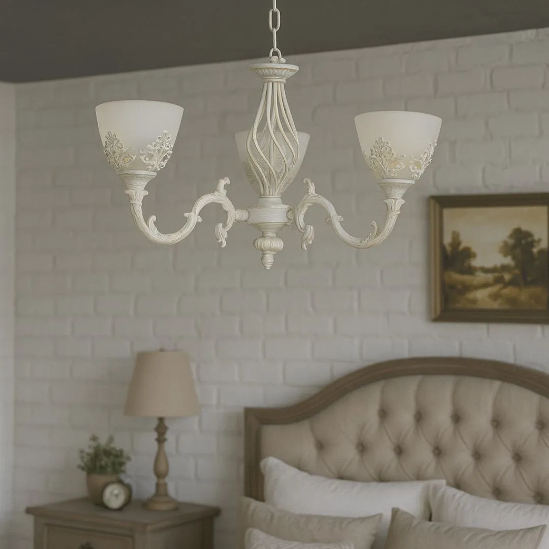 Alessandro Design COTTAGE lustra vintage alba 3xE27