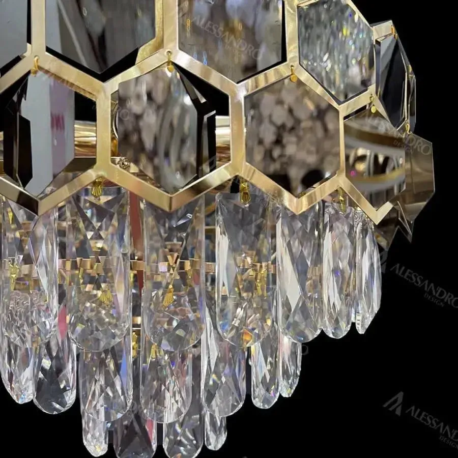 Alessandro Design Melih candelabru cristal 5xE27 40cm auriu negru