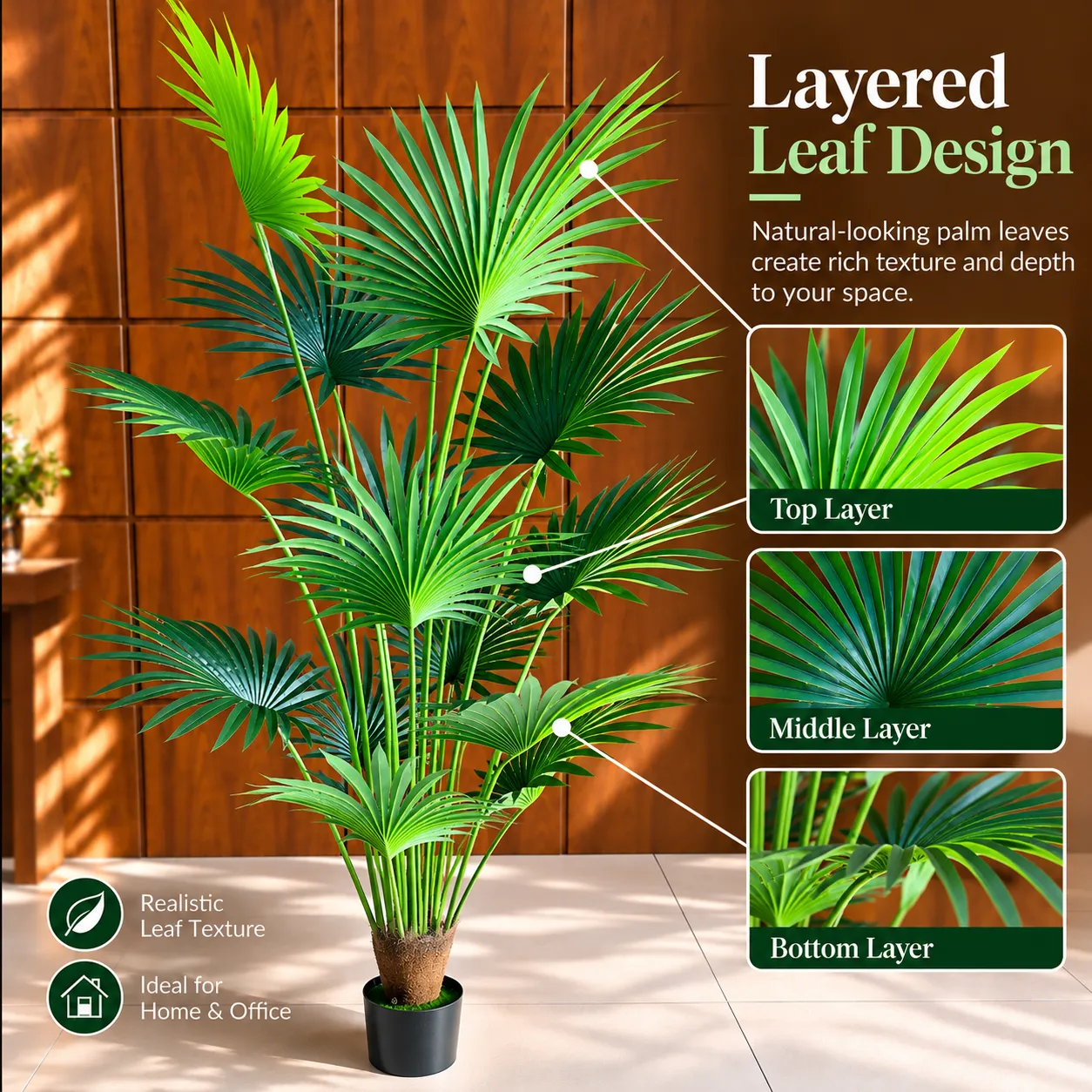 Alessandro Design Livistona planta artificiala 200 cm verde