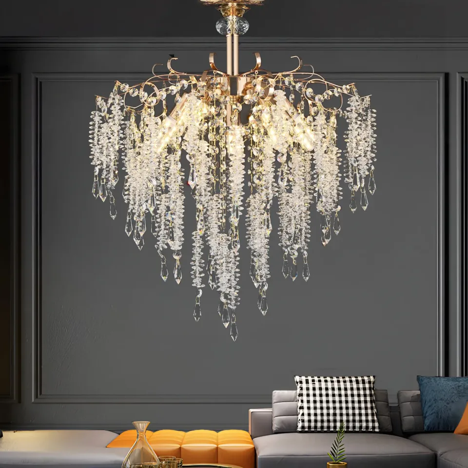 Alessandro Design Strozzi Eleganza 5xE14 candelabru cristal 50cm auriu