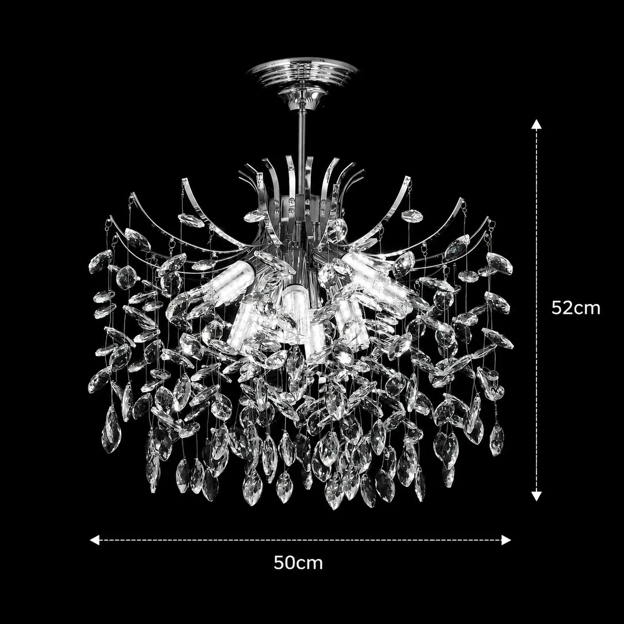 Alessandro Design Prowes Elegance candelabru cristal 50cm 8xE14
