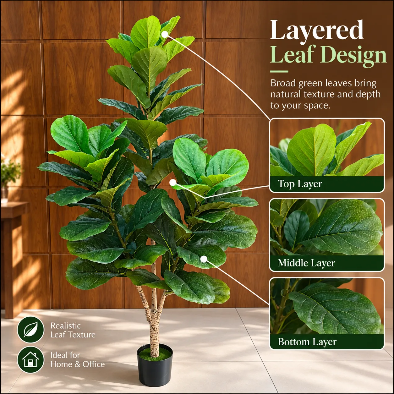 Alessandro Design ficus artificial verde 160cm cu ghiveci