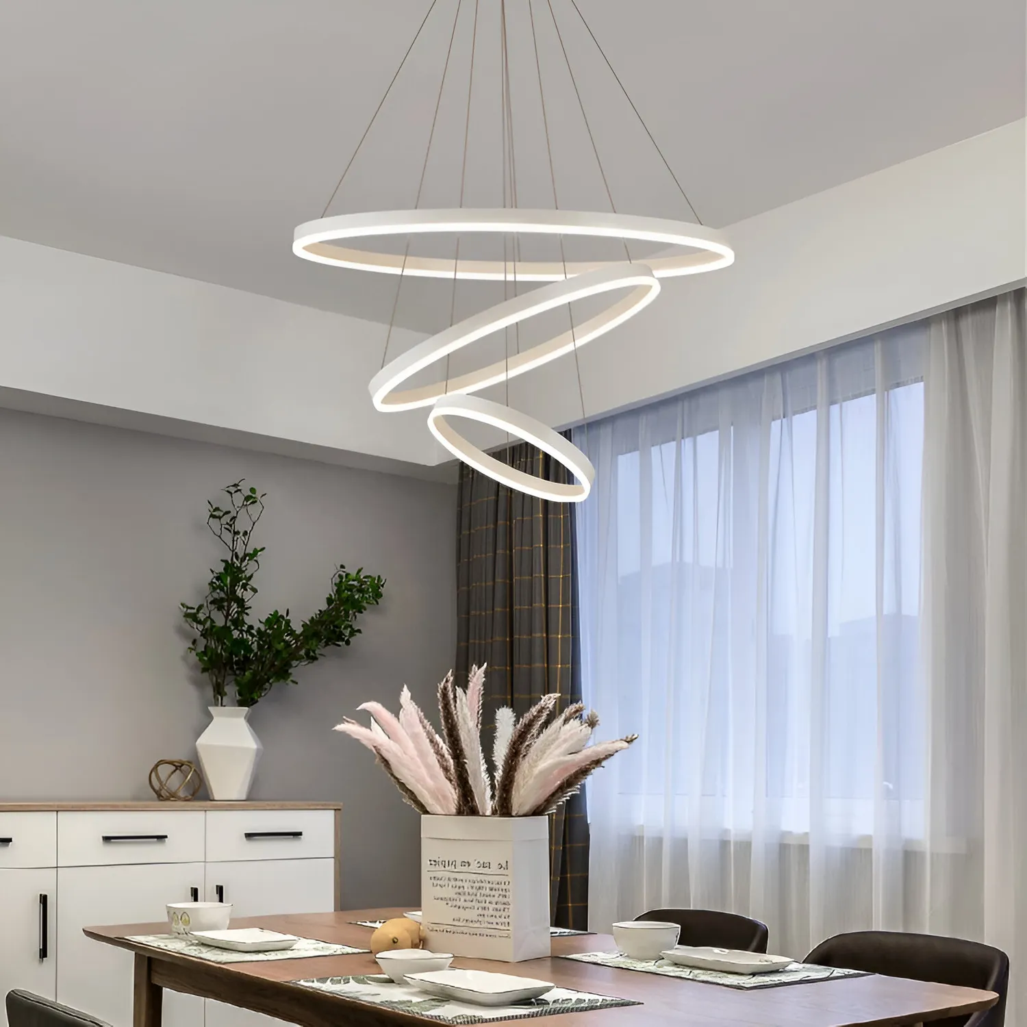 Alessandro Design Serena 85W lustra LED alba 3 cercuri dimabila