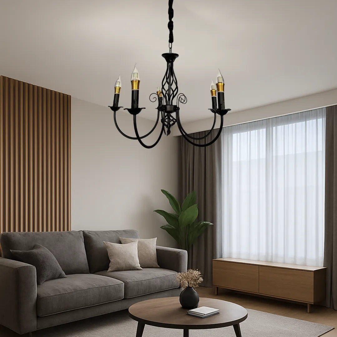 Alessandro Design ANJOUX Magno candelabru negru 5xE14 55cm