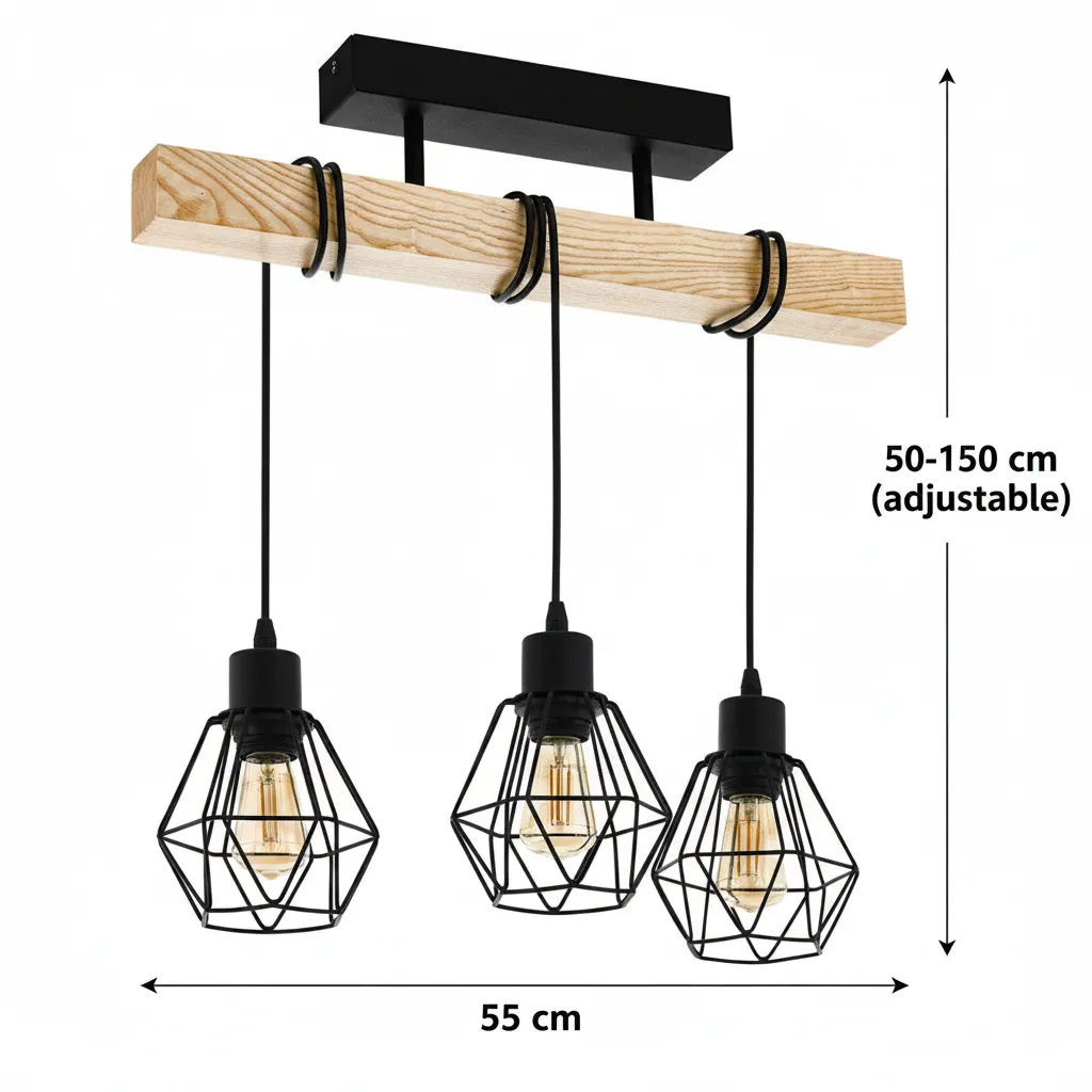 Alessandro Design Marcellus lustra 3xE27 negru-maro