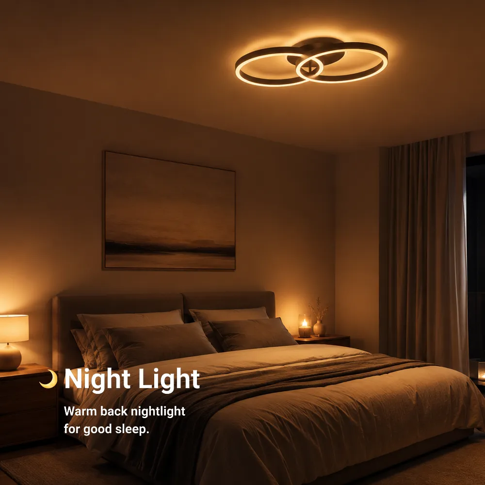 Alessandro Design Riga Lilith 34W lustra LED neagra 2 cercuri