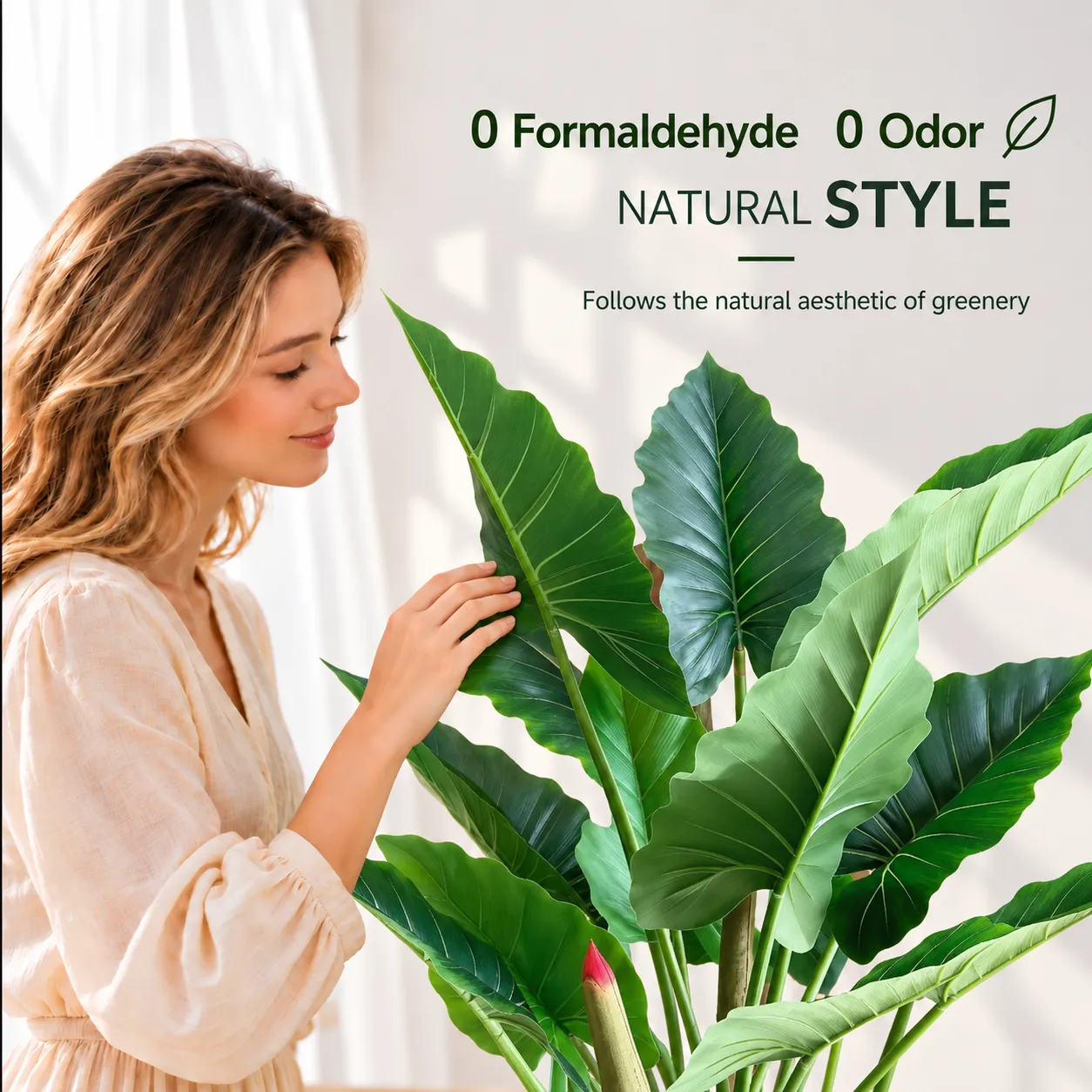 Alessandro Design Alocasia plantă artificială 190cm verde 2 tije