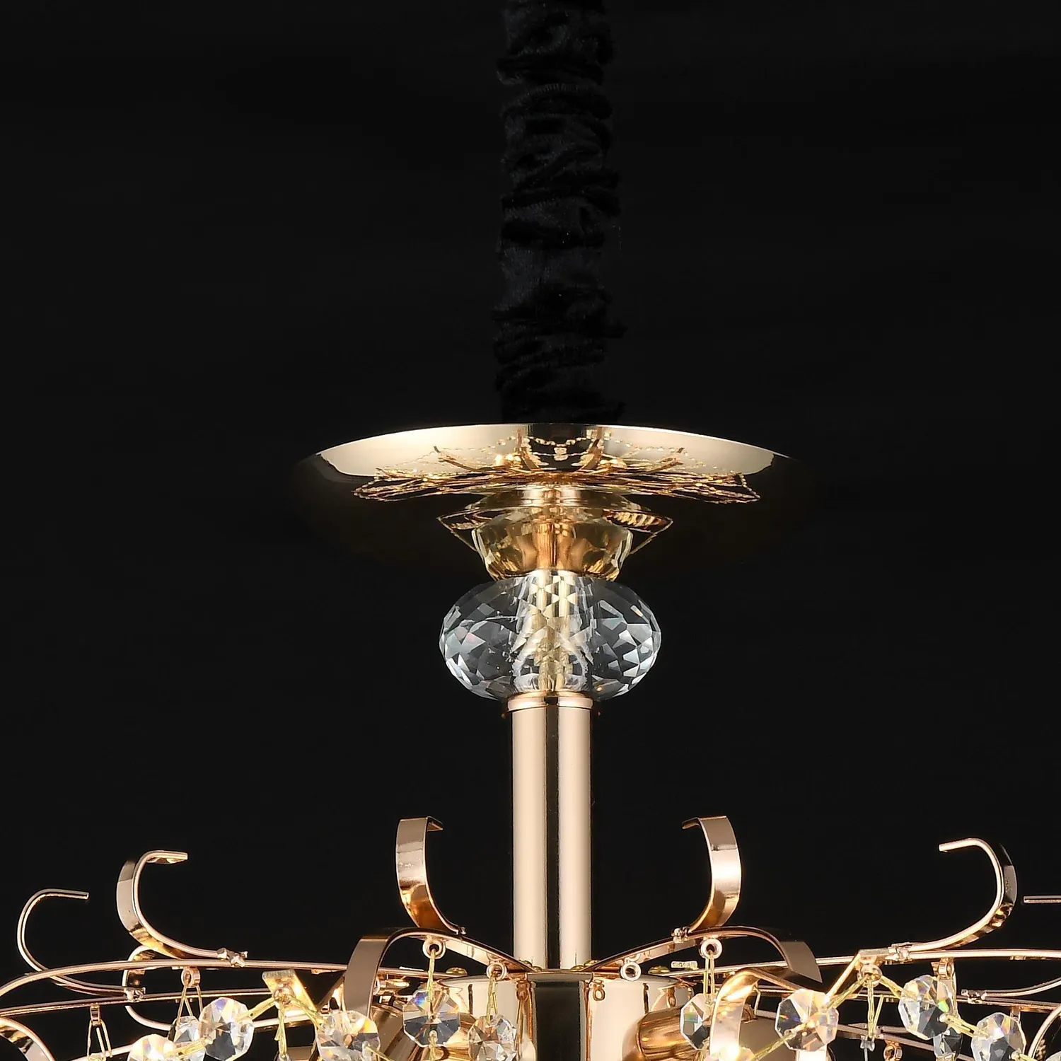 Alessandro Design Strozzi Eleganza 5xE14 candelabru cristal 50cm auriu