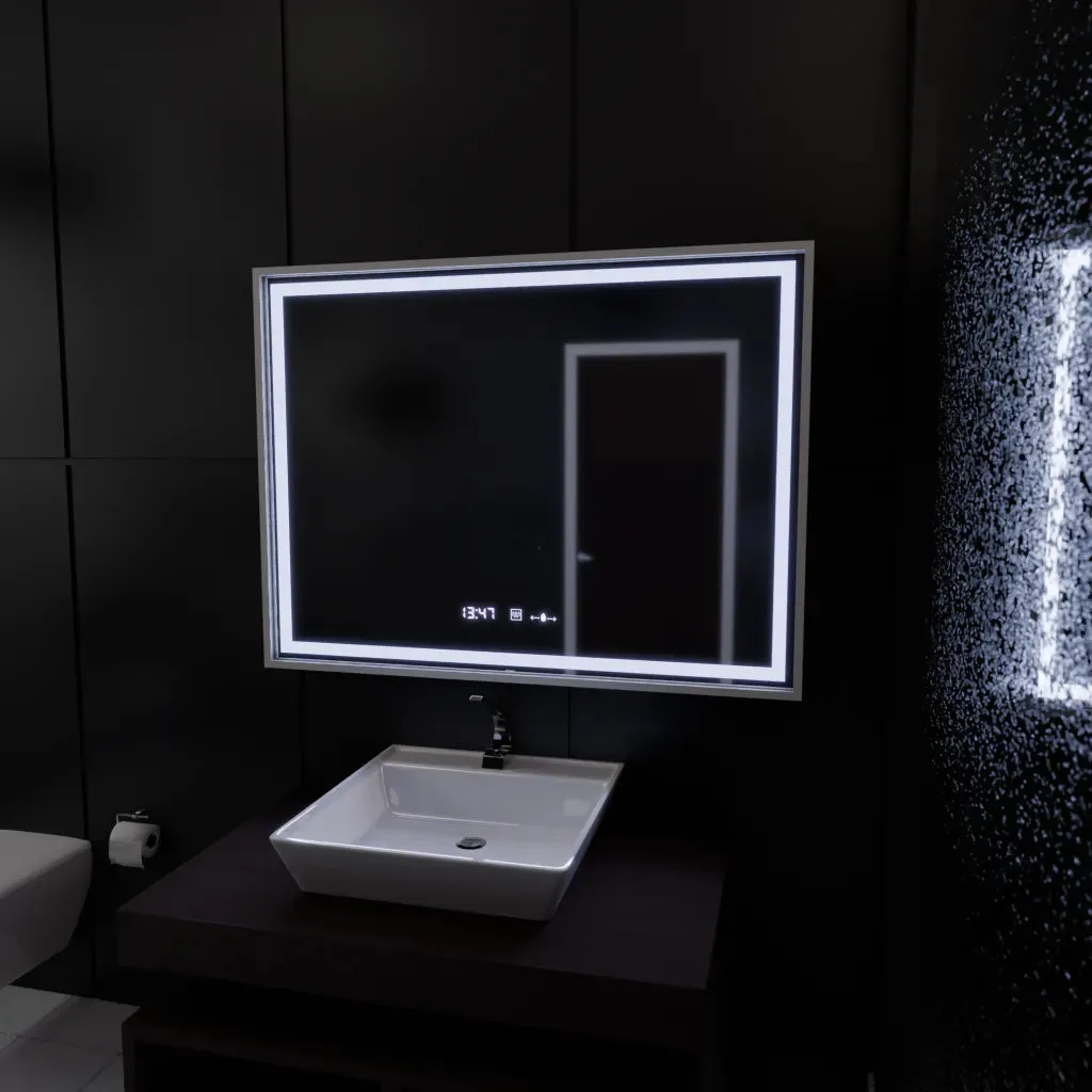 Alessandro Design Verite oglindă LED 120x80cm argintie dimabilă