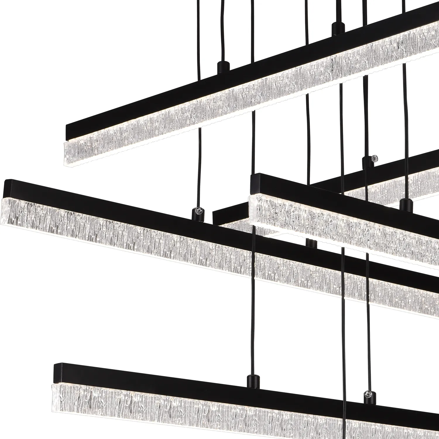 Alessandro Design Strata lustra LED suspendata 82W neagra 6 brate