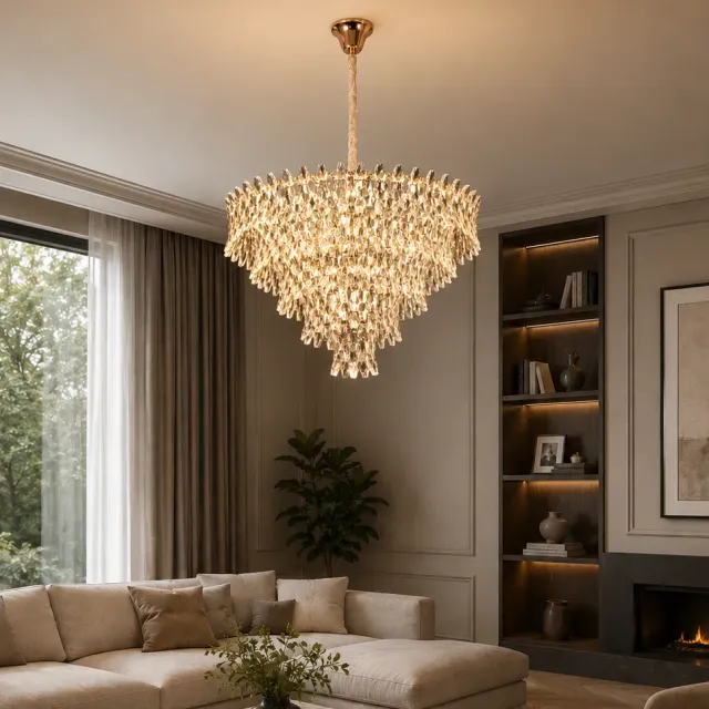 KRAN Regalis candelabru cristal 18xE14 auriu 73cm