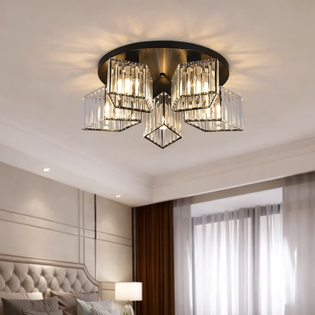 Alessandro Design Sasha LC117/5BK lustră neagră 5xE27 cristal