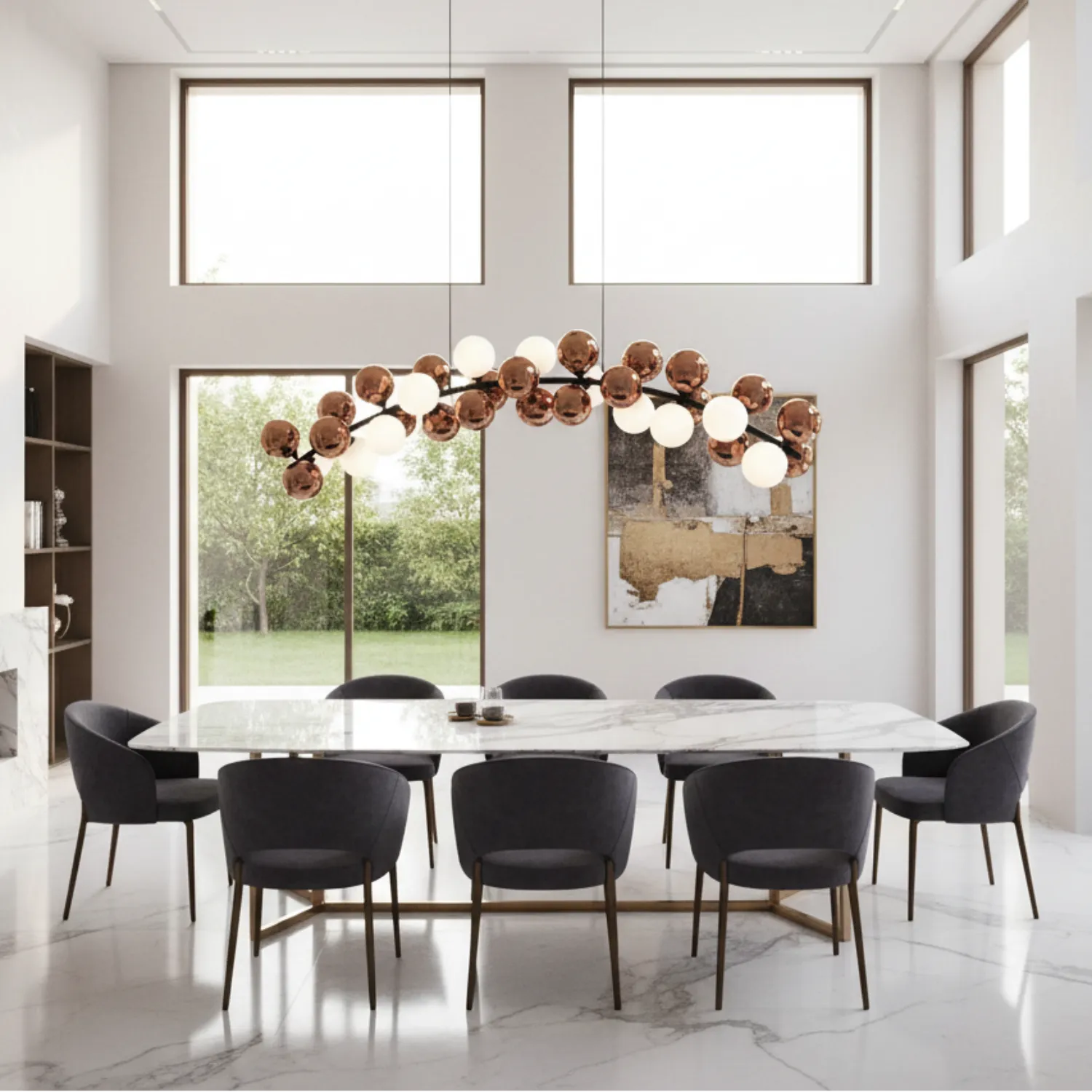 Alessandro Design Barro Grande lustra suspendata L130cm rose gold
