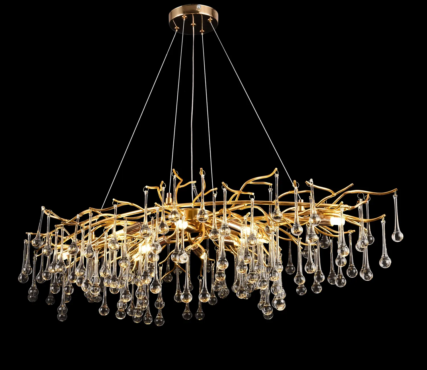 Alessandro Design Nebula Imperio candelabru cristal 10xG9 auriu 97cm