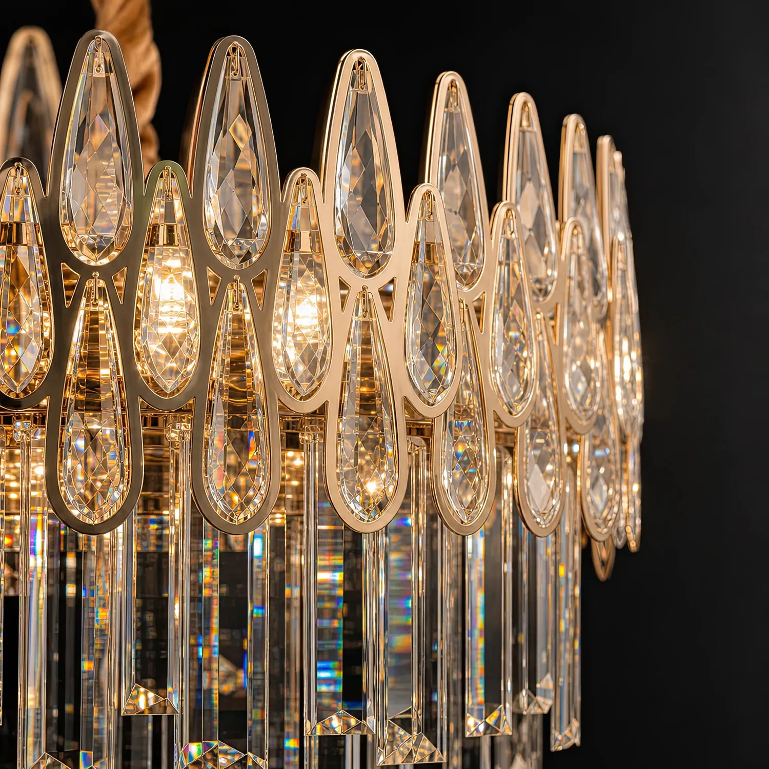 Alessandro Design ALHAMBRA Nobile candelabru cristal auriu D40cm