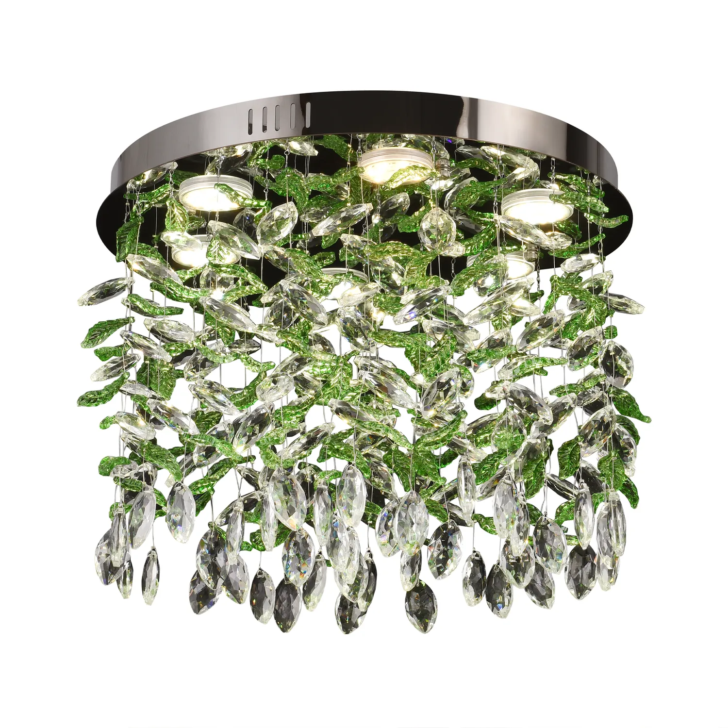 Alessandro Design LLC211/550GN candelabru LED rotund cristale verzi