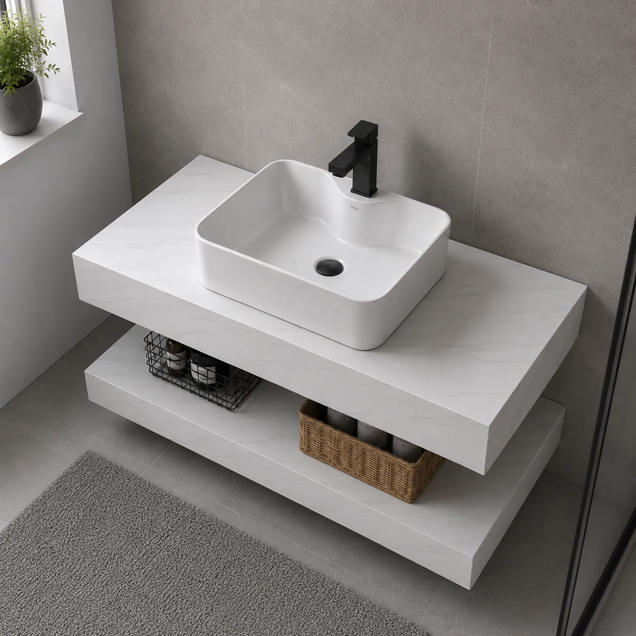 Alessandro Design Auro set mobilier baie 60cm alb 3 piese