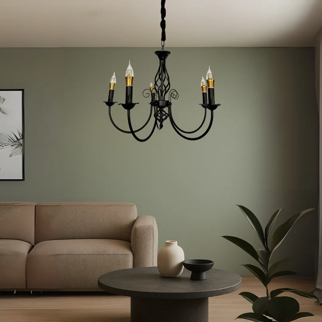 Alessandro Design ANJOUX Magno candelabru negru 5xE14 55cm