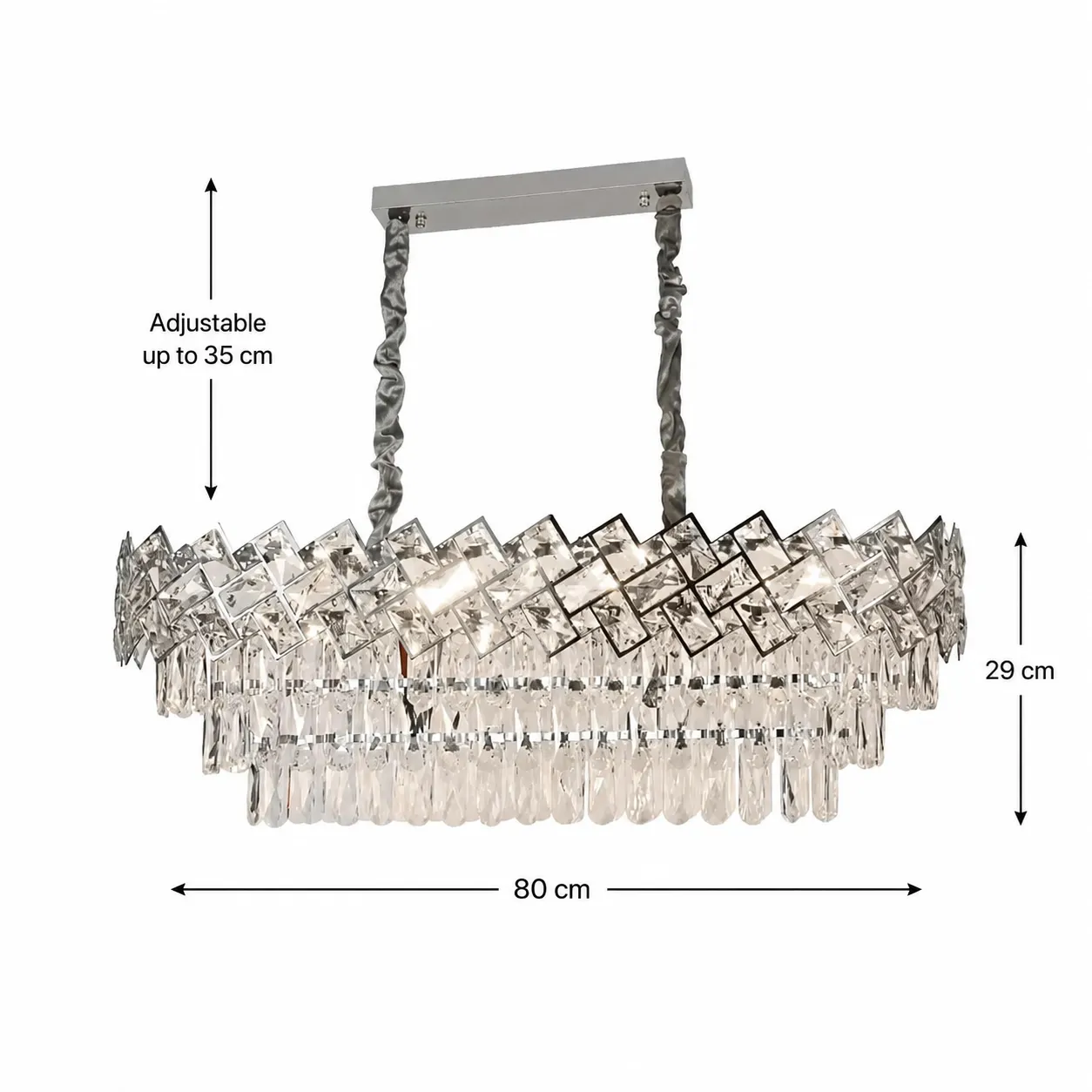 Alessandro Design Windsor Regalis candelabru cristal crom 10xE14