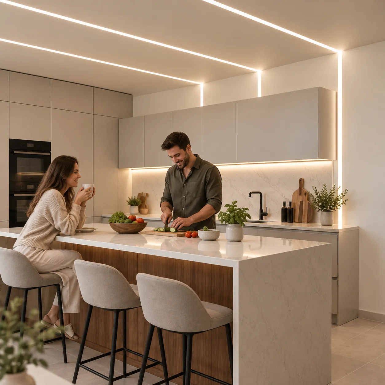 Alessandro Design profil aluminiu LED incastrat alb 300cm