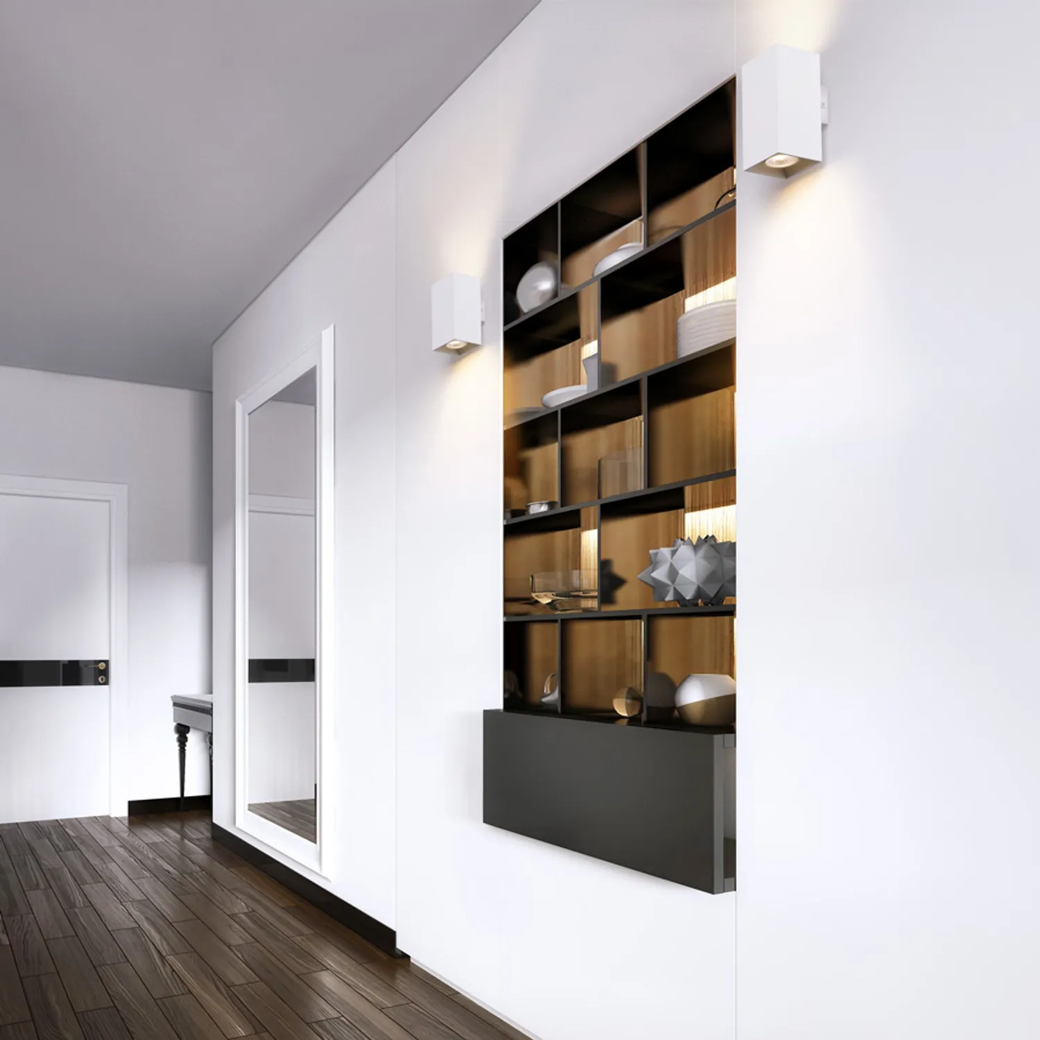 Rendl Agate Vagg aplica perete aluminiu periat up-down