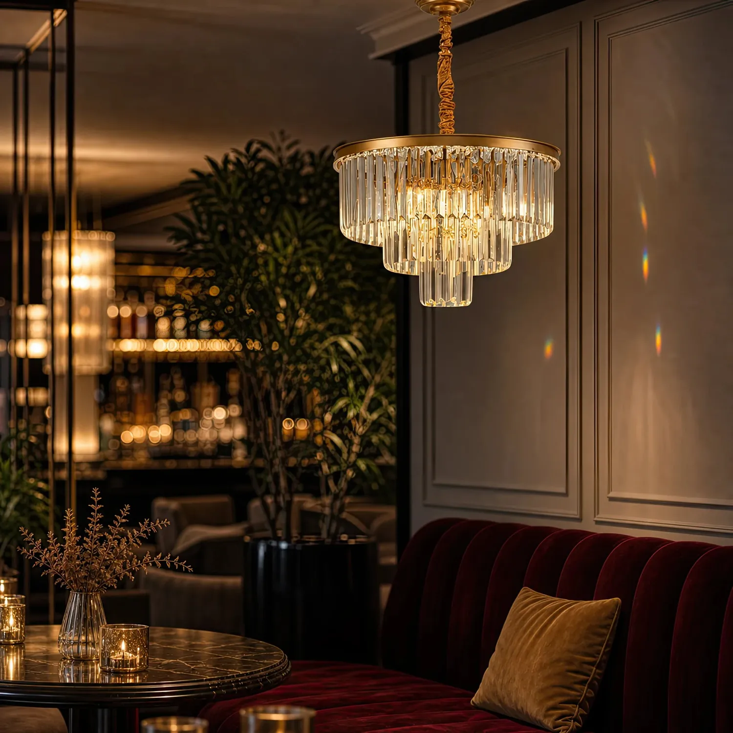 Alessandro Design Chambord lustră cristal 3xE14 aur mat