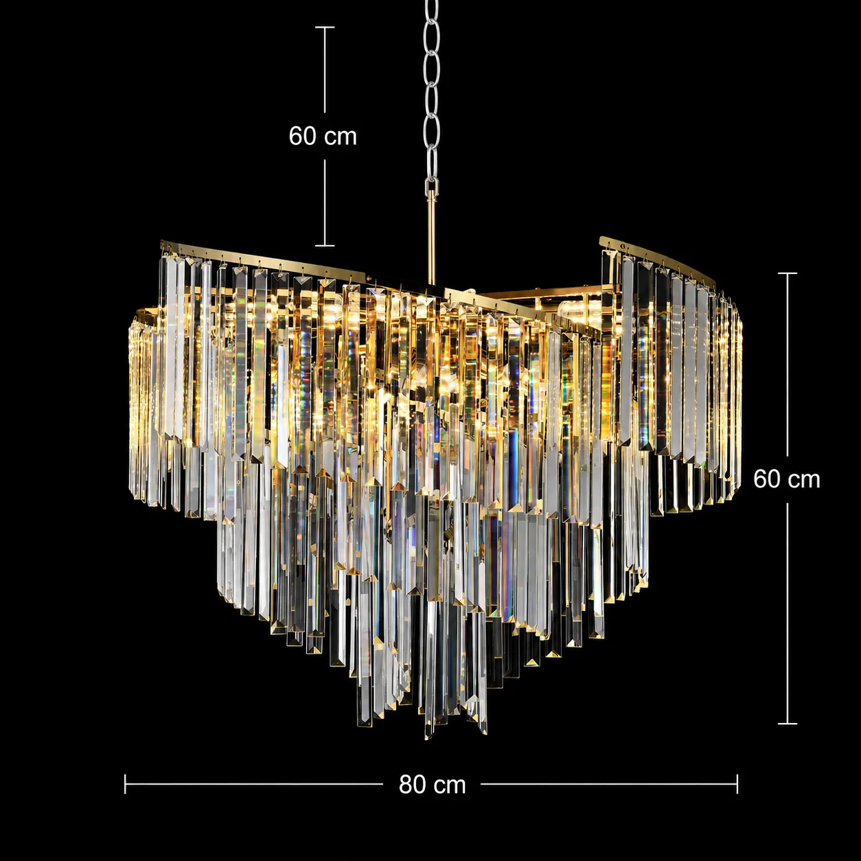 Alessandro Design Tweeze Regalis lustră cristal aurie 80cm