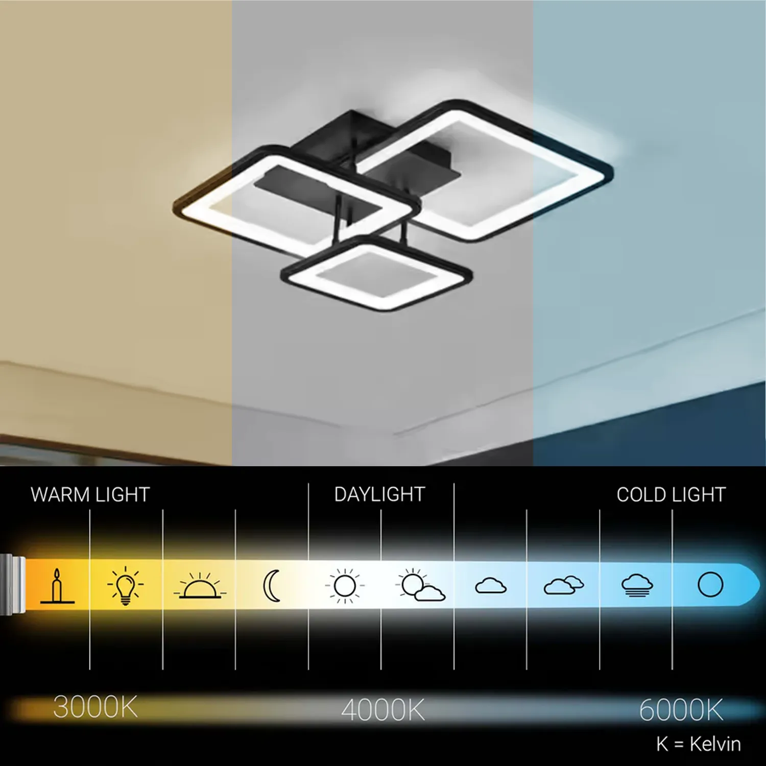 Alessandro Design ZOE lustra LED 60W neagra dimabila