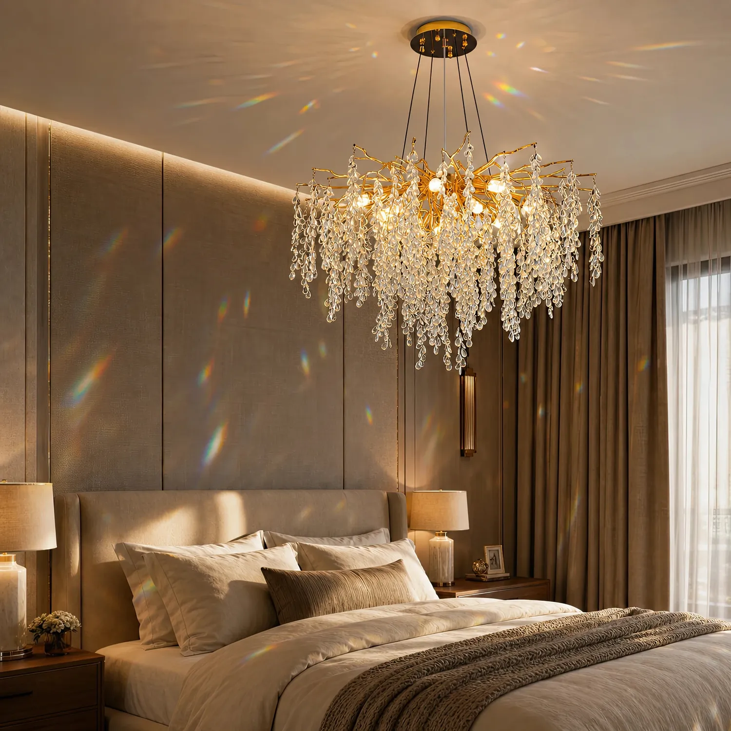 Alessandro Design Waltz candelabru cristal cascadă 80cm 9xG9