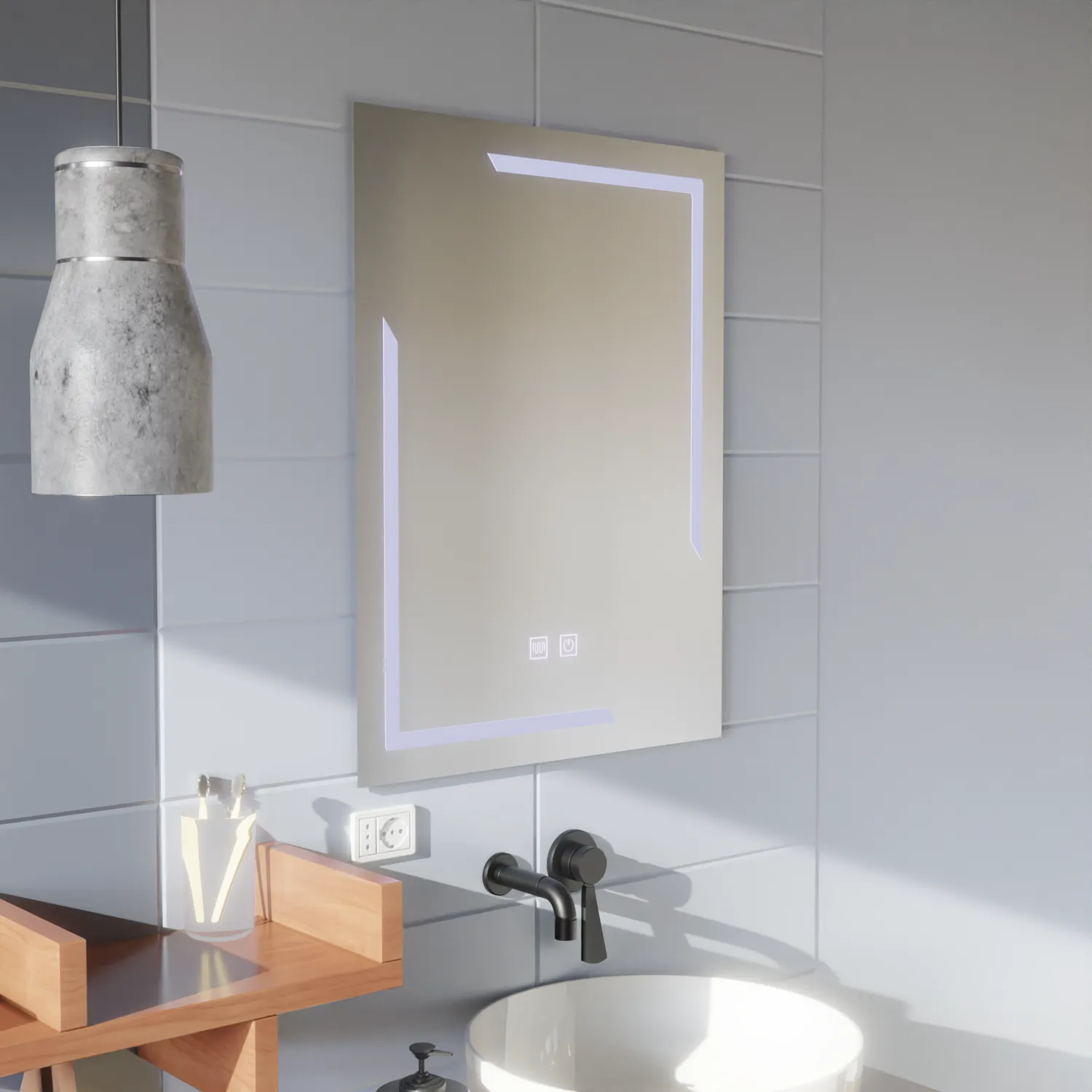 Alessandro Design Eclissa Touch oglinda LED 50x70cm antiaburire