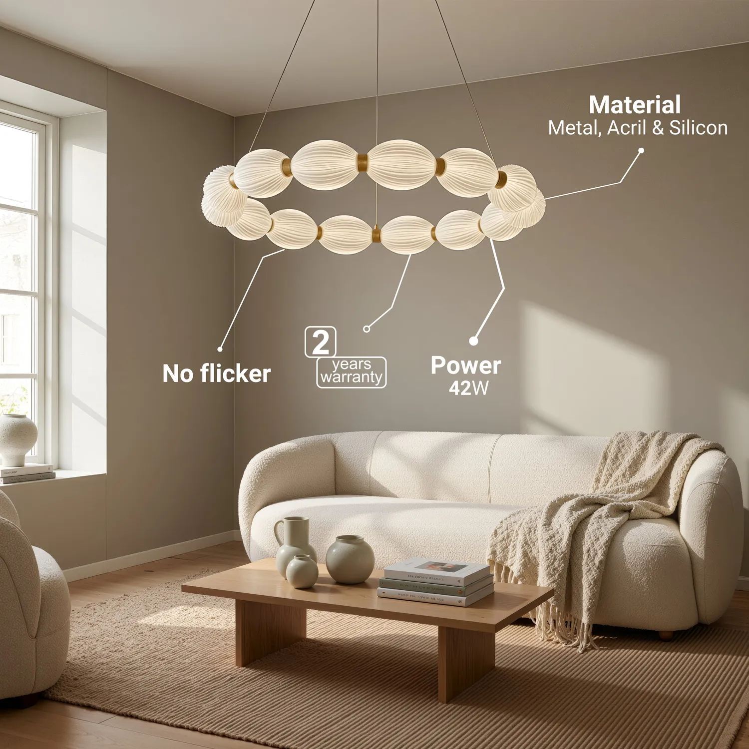 Alessandro Design Fausto II lustra LED aurie 42W