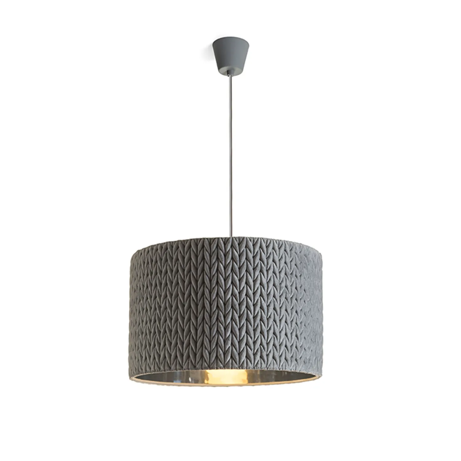 rendl light studio AINO pendul gri crom cu abajur tricotat