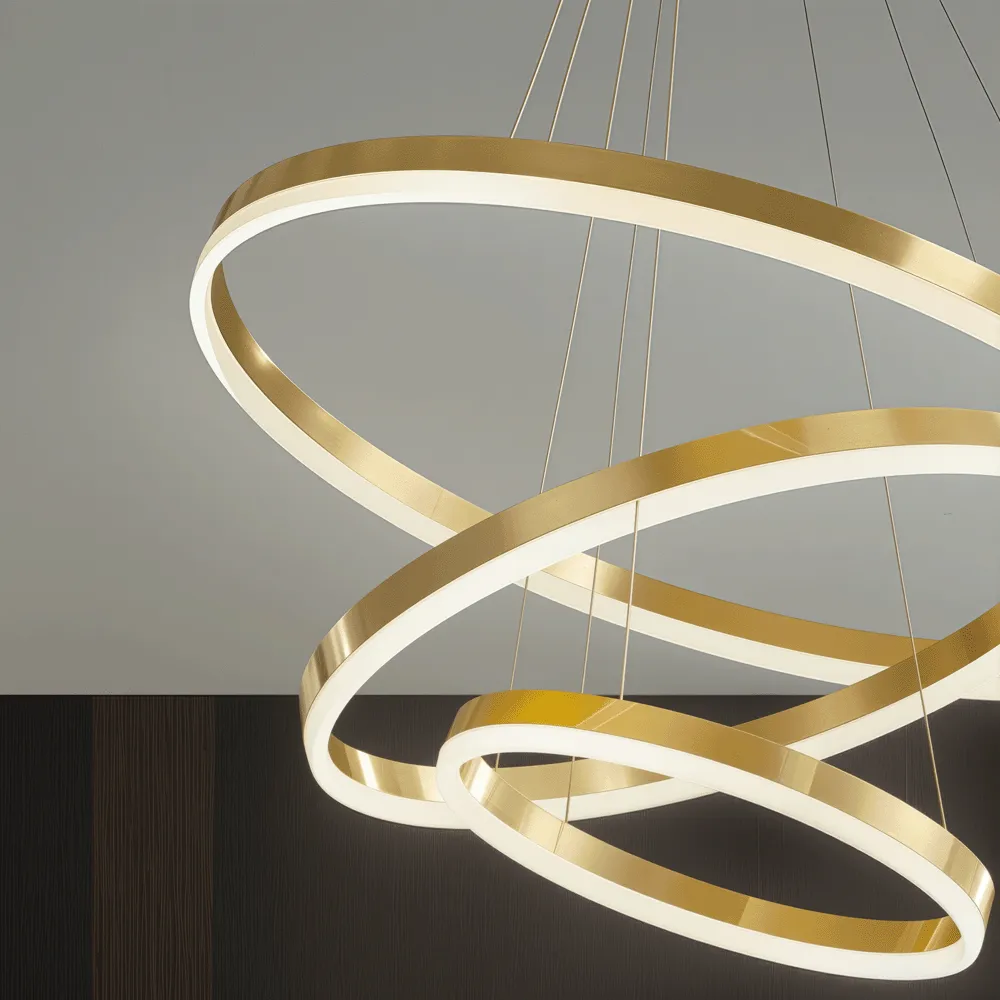 Alessandro Design ELIZABETH lustra LED 85W aurie 3 cercuri
