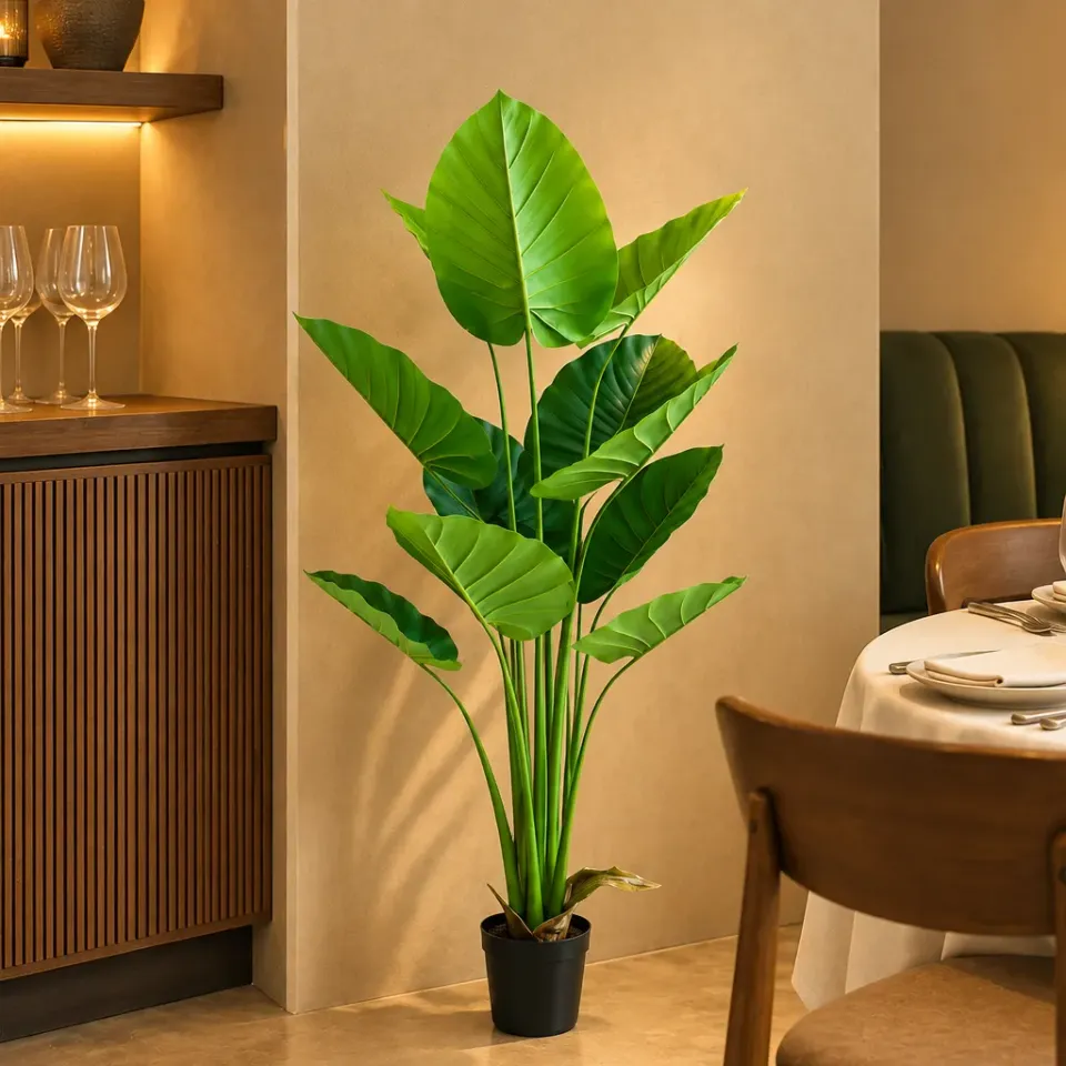 Alessandro Design Strelitzia planta artificiala verde 160cm 12 frunze