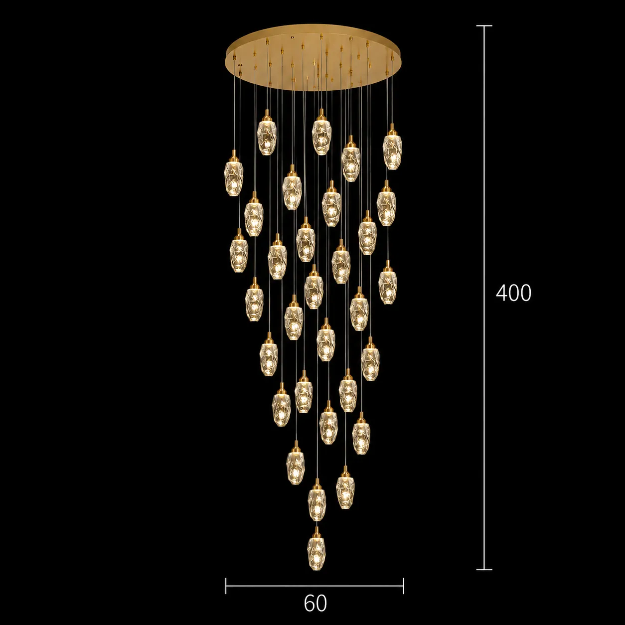 Alessandro Design Aroha candelabru cristal 90W 60cm telecomanda